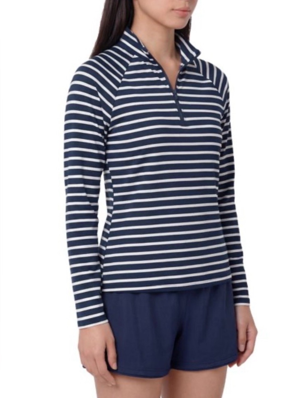 Lands' End Women's Quarter Zip Rashguard 4 Way Stretch/UPF 50/Moisture Wicking - Picture 6 of 10